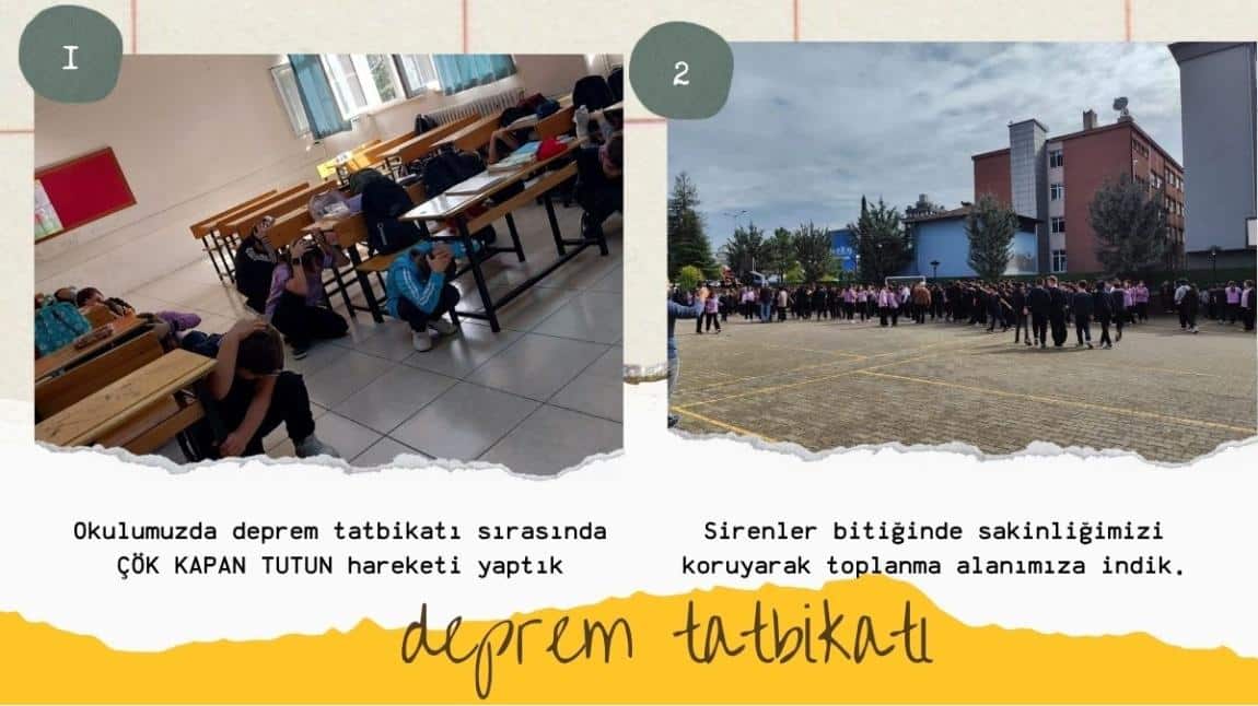 Okulumuzda deprem tatbikatı gerçekleştirildi